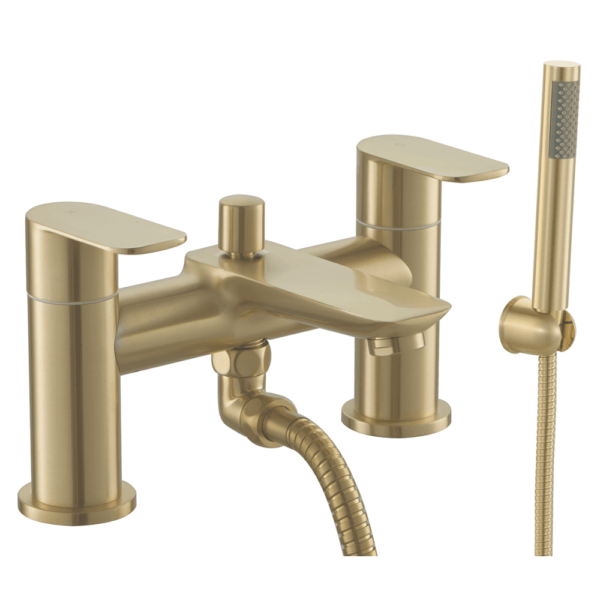 Charlotte Bath Shower Mixer & Kit (2 Hole) - Brushed Brass