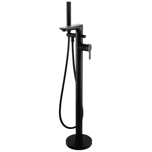 Charlotte Floorstanding Single Lever Bath Shower Mixer & Kit - Matt Black